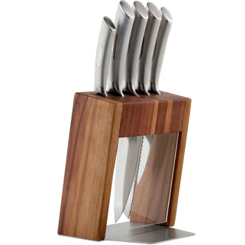 Scanpan Kalo 6 Piece Knife Block Set - Walnut