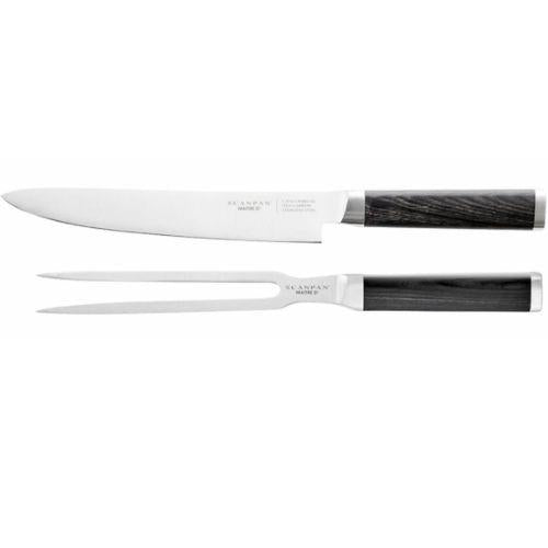 Scanpan Maitre D' 2 Piece Carving Set, Stainless Steel Carving Knife & Carving Fork Cutlery Sets