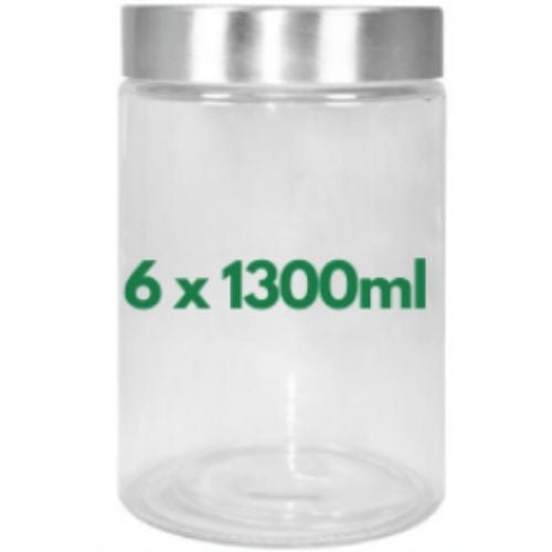 Screw Top Jar Set Round , 6 x 1300ml