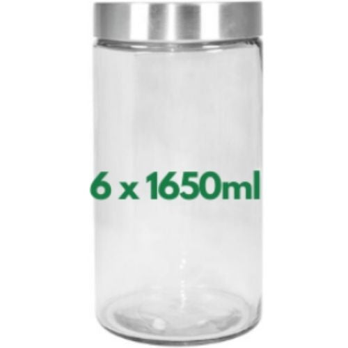 Screw Top Jar Set Round , 6 x 1650ml