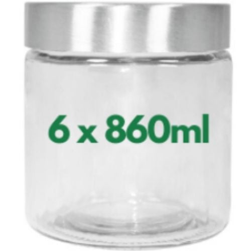 Screw Top Jar Set Round , 6 x 860ml