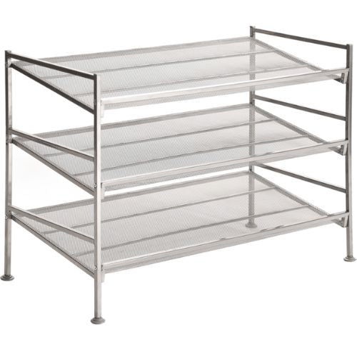 Seville 3-Tier Shoe Rack Iron Mesh Stackable Storage Shoes Organiser Shelf Stand