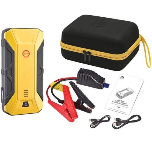 Shell 12000mAH Jump Starter and Power Bank USB Phone Battery Charger - Yellow