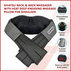 Shiatsu Shoulder Massager with Heat Deep Kneading Massage Pillow for Neck & Back