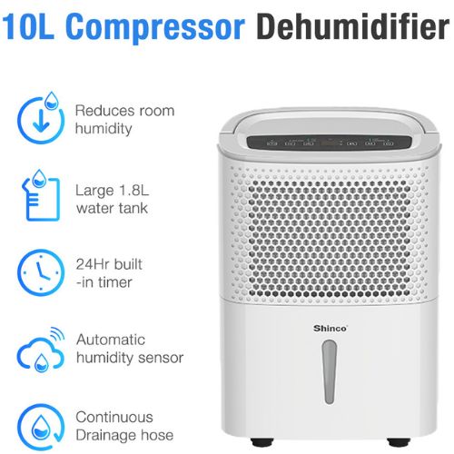 Shinco 10L Portable Dehumidifier Air Dryer Drying Moisture Moist Absorber, White