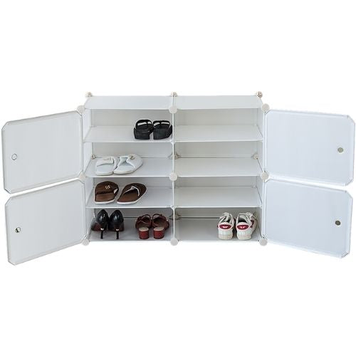 Shoe Storage Box Stackable Organiser Stand Portable Heavy Duty Cube Shoebox