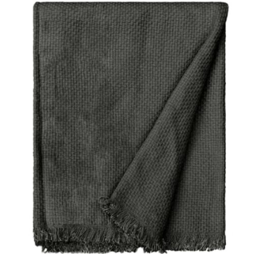 Smart Home Products 120 x 160cm Belmont Basket Weave Blanket Throw Rug - Charcoal