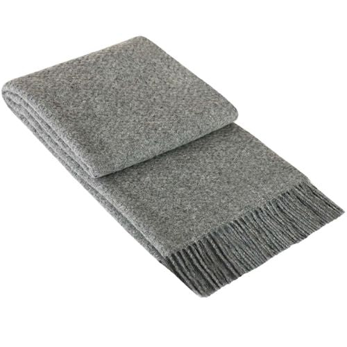 Soho Throw Blanket Soft Warm Wool Blend Lightweight Couch Bed Home Decor - Grey