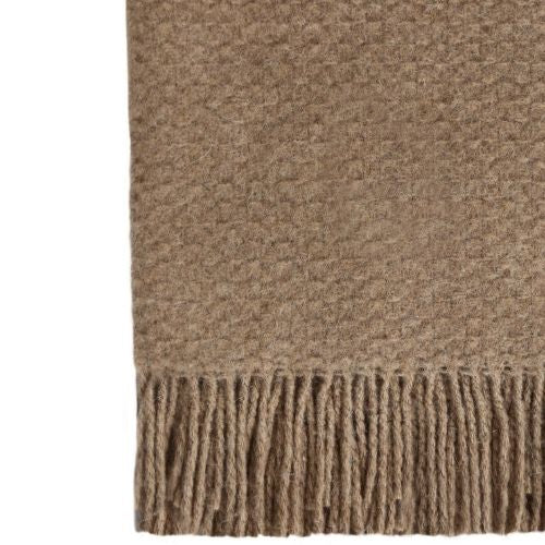 Soho Throw Blanket Soft Warm Wool Blend Lightweight Couch Bed Home Decor - Tan