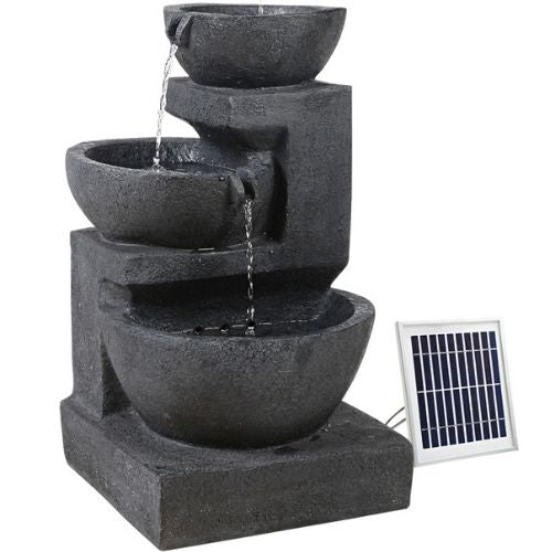 Solar Power Fountain Water Feature Bird Bath Outdoor Garden Pump with LED Lights