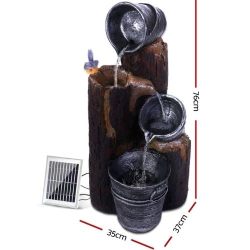Solar Powered Water Fountain Feature Garden Bird Bath Outdoor Pump Panel Battery