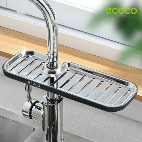 Sponge Holder Sink Caddy Kitchen Organiser Brush Soap Tray Ecoco Bathroom Rack