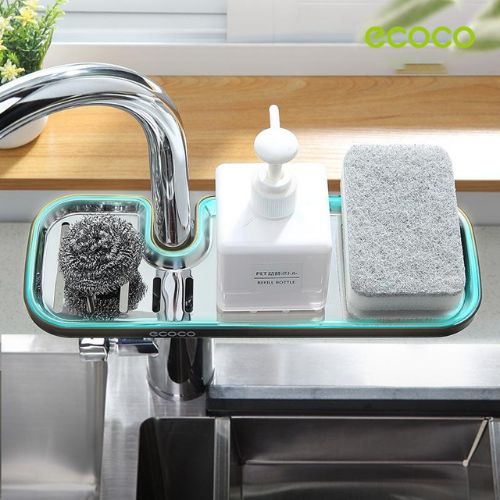 Sponge Holder Sink Caddy Kitchen Organiser Brush Soap Tray Ecoco Bathroom Rack