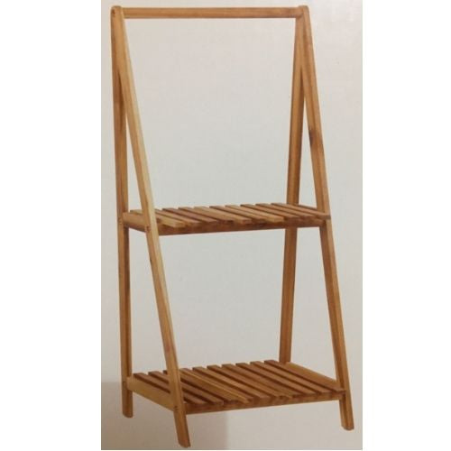 Storage Rack 2 Tier Kitchen Bathroom Shelf FSC Acacia Natural Stained Colour