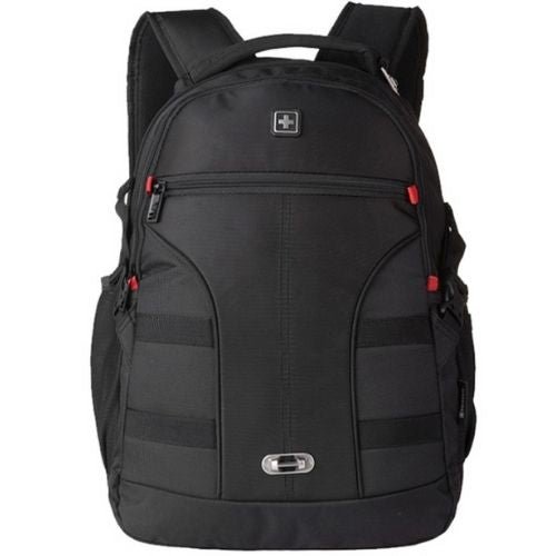 Swisswin 15.6" Laptop Bag Waterproof Travel Backpack Black Multi-compartment