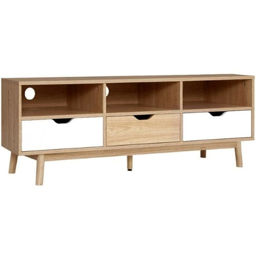 TV Cabinet 140cm Entertainment Unit Wooden Stand Storage Table Scandinavian