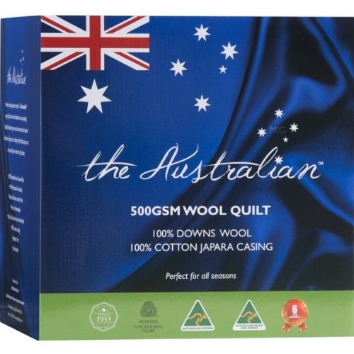 The Australian 100% Down Wool Fill Queen Quilt 500GSM Blanket All Season