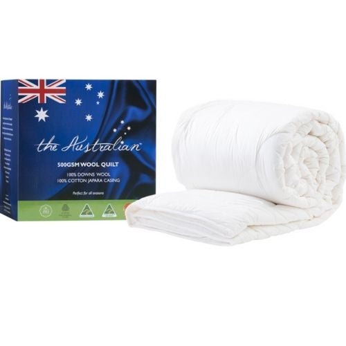 The Australian 100% Down Wool Fill Queen Quilt 500GSM Blanket All Season