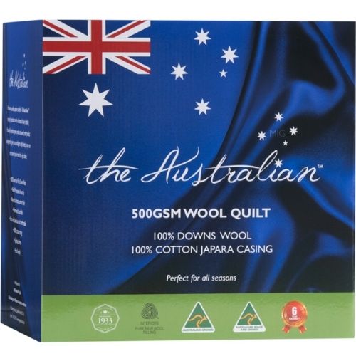The Australian Wool Quilt 500GSM (180 x 210 cm) For All Seasons Blanket - Double