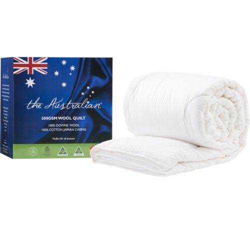 The Australian Wool Quilt 500GSM (180 x 210 cm) For All Seasons Blanket - Double
