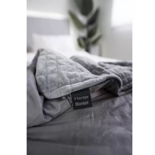 Therapy Weighted Blanket Queen With Two-Sided Removable Cover - Space Grey