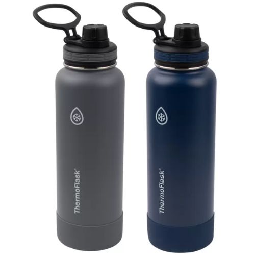 ThermoFlask Stainless Steel Bottle Vacuum Insulated 1.2L 2 Pack - Grey Dark Blue