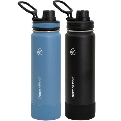 ThermoFlask Water Bottle Vacuum Insulated Flask 710ml, Stainless Steel, 2 Pack