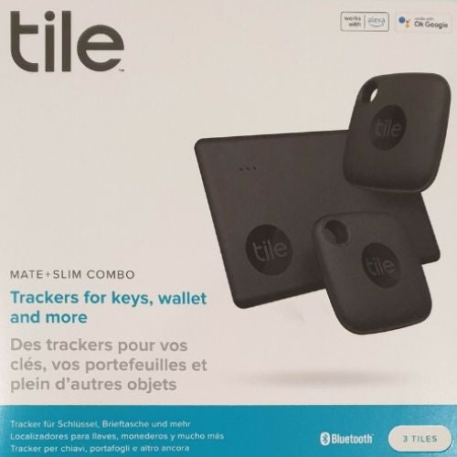 Tile Mate + Slim 3-Pack -Bluetooth Tracker, Item Locator & Finder For Keys, Bags