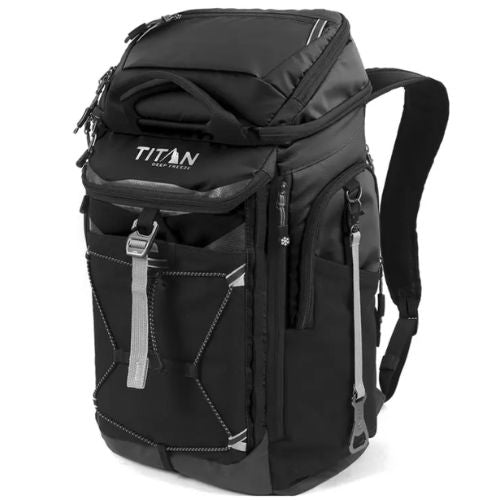Titan Deep Freeze 26 Can Backpack Insulated Cooler Bag with Ice Walls - Black