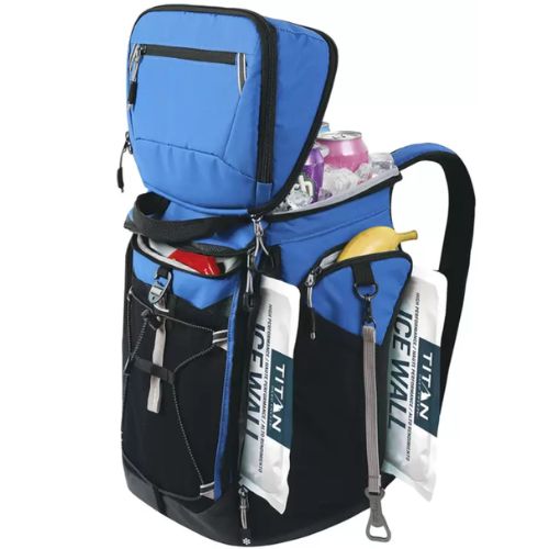 Titan Deep Freeze 26 Can Backpack Insulated Cooler Bag with Ice Walls - Blue