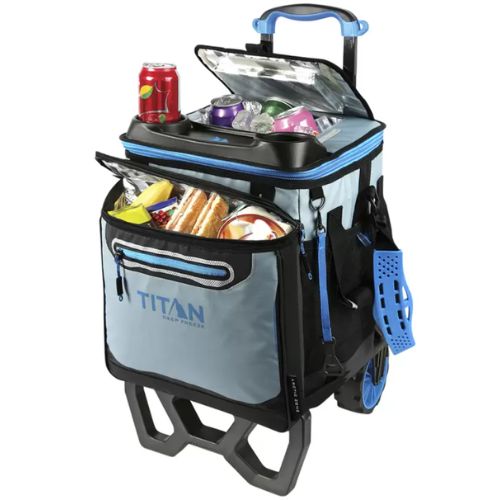 Titan Deep Freeze 60 Can Collapsible Rolling Insulated Cooler with Wheels