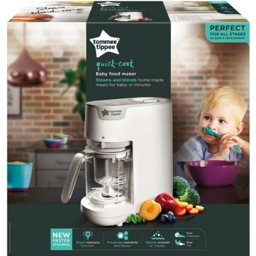 Tommee Tippee Steamer & Blender Baby Food Maker Processor, 200g Capacity - White