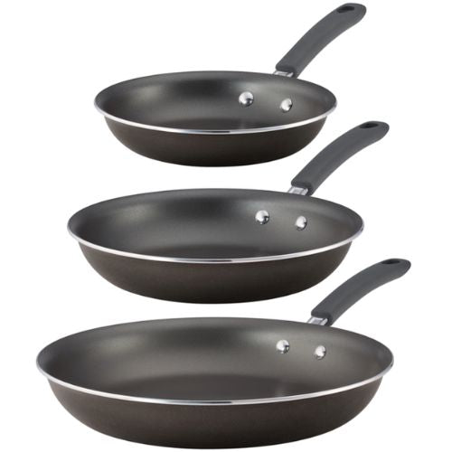 Tramontina Non-Stick Saute Pan Frypan 3-Piece Cookware Set - Metallic Pewter