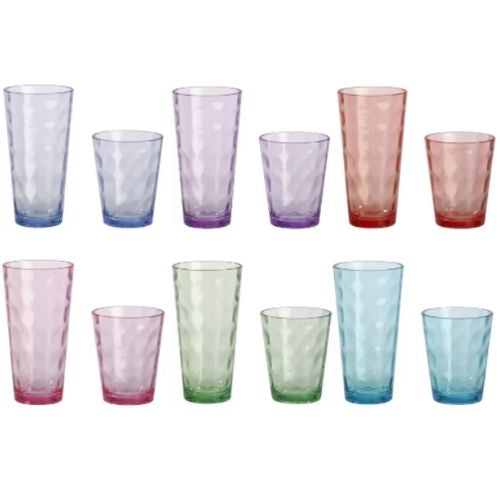 Tritan Hammer Unbreakable Tumbler Set of 12 Cups Shatter-Resistant Drinkware