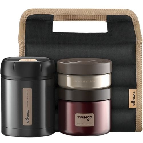 Twingo Luko Insulated Lunch Box with Food Jar & Container Set 4pc