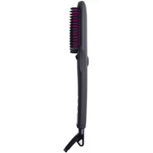 Tymo Ionic Hair Straightener Brush Ceramic Straightening Comb - Black and Purple