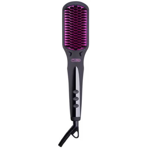 Tymo Ionic Hair Straightener Brush Ceramic Straightening Comb - Black and Purple