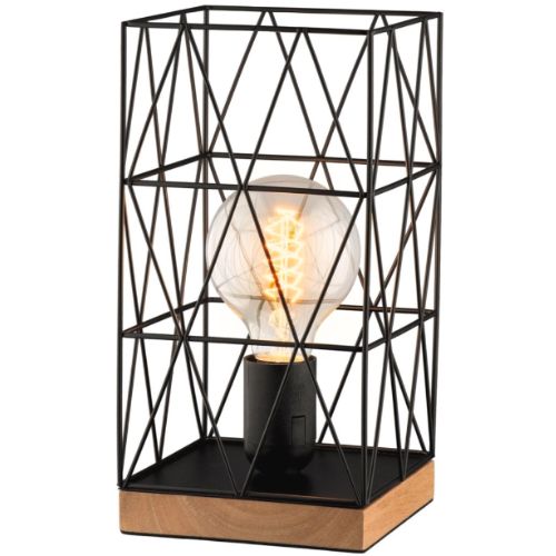 Verve Design Zavier Bedside Table Lamp w/ Metal Shade, Bedroom Desk Light, Black