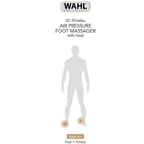 Wahl 3D Shiatsu Air Pressure Foot Massager w Heat, Deep Kneading Therapy, Black