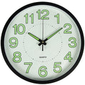Wall Clock Non Ticking Glow In The Dark Battery Operated Night Light For Bedroom