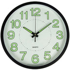 Wall Clock Non Ticking Glow In The Dark Battery Operated Night Light For Bedroom