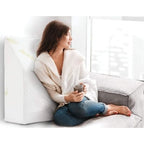 Wedge Pillow Cool Gel Memory Foam Leg Raiser Back Neck Support Cushion - White