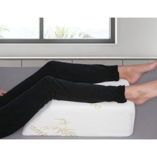 Wedge Pillow Cool Gel Memory Foam Leg Raiser Back Neck Support Cushion - White