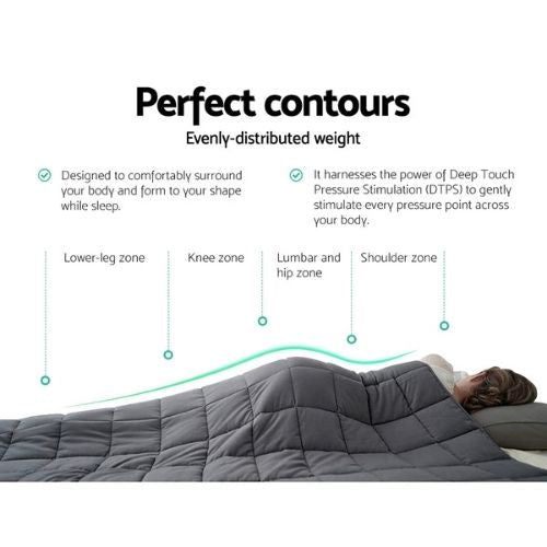 Weighted Blanket Adult 9KG Heavy Gravity Blankets Anxiety Relief Cover Dark Grey