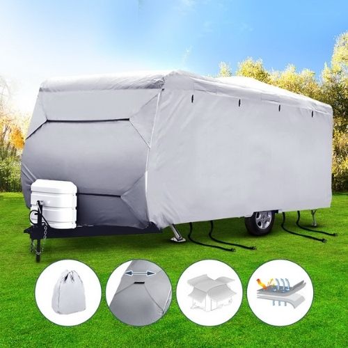 Weisshorn 16-18ft Caravan Cover Campervan 4 Layer UV Water Resistant - Grey