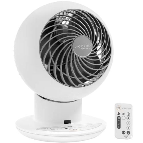 Woozoo Air Circulator Multi Directional Oscillation Fan w/ Remote Control, White