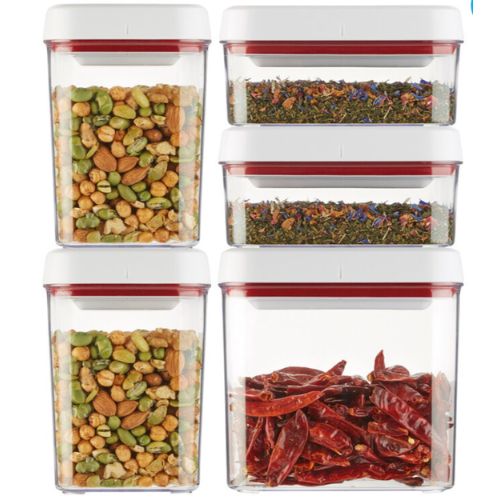Zyliss 5-Pieces Twist & Seal Food Storage Containers Set Kitchen Pantry Canister