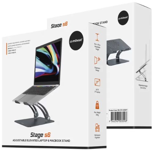 mbeat Stage S6 Adjustable Elevated Laptop and MacBook Stand MB-STD-S6GRY
