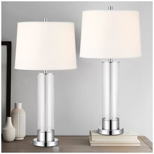 Bridgeport Designs Glass Column Table Lamp 2 Pack