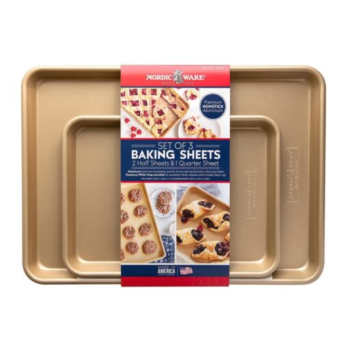 Nordic Ware Gold Bakeware Sheet 3 Piece Set